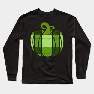 Green Plaid Pumpkin Long Sleeve T-Shirt